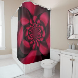 Ruby Red Black Petal Duschvorhang