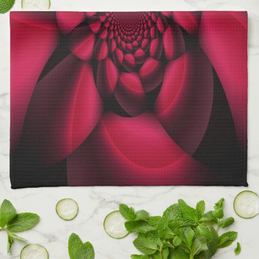 Ruby Red Black Petal Geschirrtuch (Gefaltet)