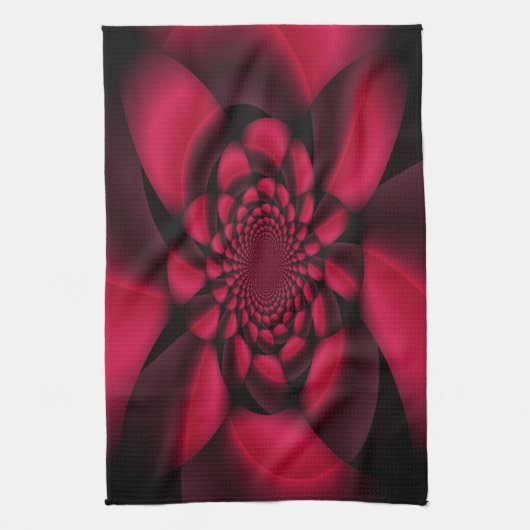 Ruby Red Black Petal Geschirrtuch (Vertikal)