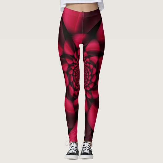 Ruby Red Black Petal Leggings (Vorderseite)