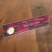 Ruby Red Black Petal Namensplakette (Seite)