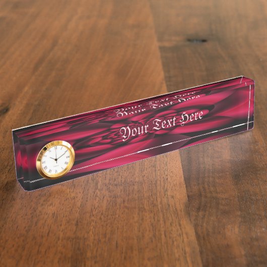 Ruby Red Black Petal Namensplakette (Seite)