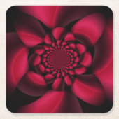 Ruby Red Black Petal Rechteckiger Pappuntersetzer (Vorderseite)