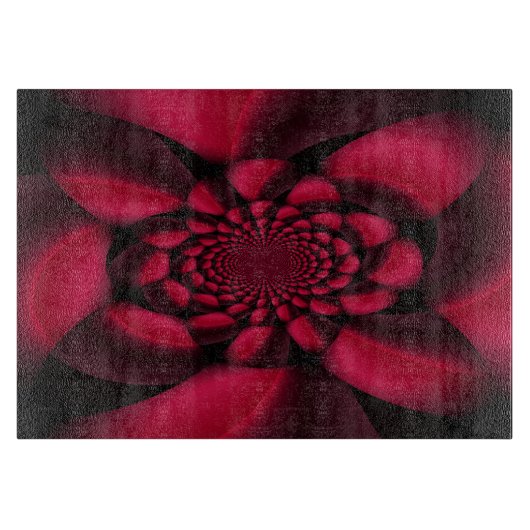 Ruby Red Black Petal Schneidebrett (Vorderseite)