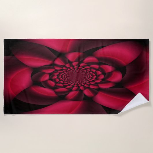 Ruby Red Black Petal Strandtuch (Vorderseite)
