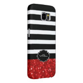 Ruby Red Bokeh Glitzer mit schwarzen und weißen St Case-Mate Samsung Galaxy Hülle (Rückseite/rechts)