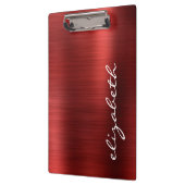 Ruby Red Brushed Metal Signature Script Klemmbrett (Links)