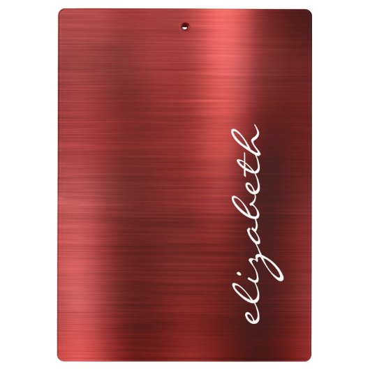 Ruby Red Brushed Metal Signature Script Klemmbrett (Rückseite)