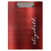 Ruby Red Brushed Metal Signature Script Klemmbrett (Vorderseite)