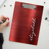 Ruby Red Brushed Metal Signature Script Klemmbrett