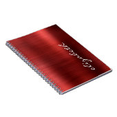 Ruby Red Brushed Metal Signature Script Notizblock (Rechte Seite)