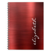 Ruby Red Brushed Metal Signature Script Notizblock (Vorderseite)