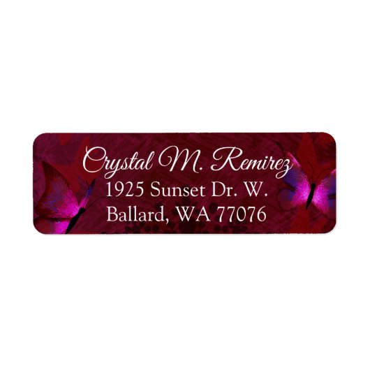 Ruby Red Butterfly Return Address Label (Vorne)