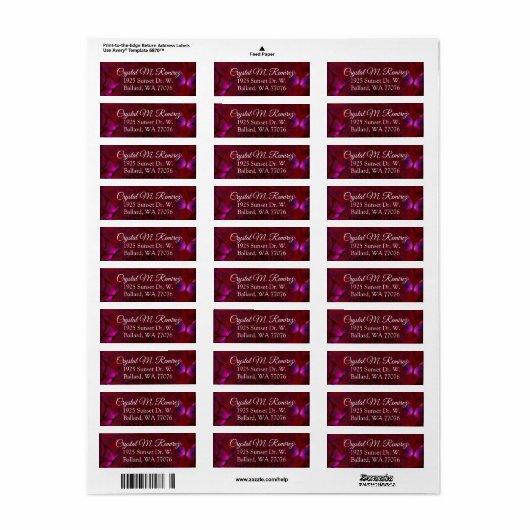 Ruby Red Butterfly Return Address Label (Vorne)