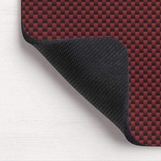 Ruby Red Carbon Fibre Style Druckdekor Mousepad (Ecke)