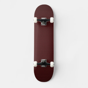 Ruby Red Carbon Fibre Style Druckdekor Skateboard