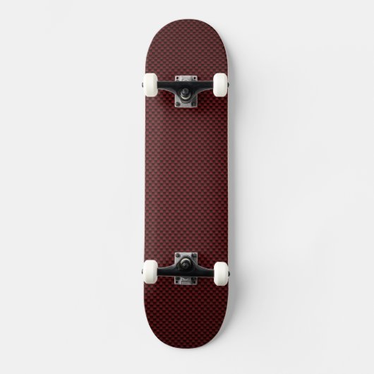 Ruby Red Carbon Fibre Style Druckdekor Skateboard (Vorderseite)