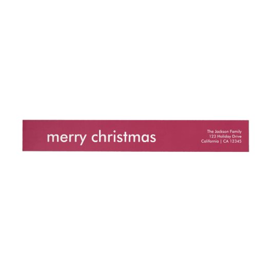 Ruby Red Christmas | Burgund Minimalistische Adres (Person)
