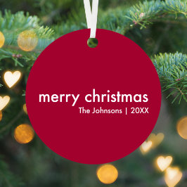 Ruby Red Christmas | Burgund Modernes Minimalistis Ornament Aus Metall