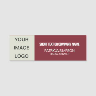 Ruby Red Company Logo, Name des Mitarbeiters Namensschild