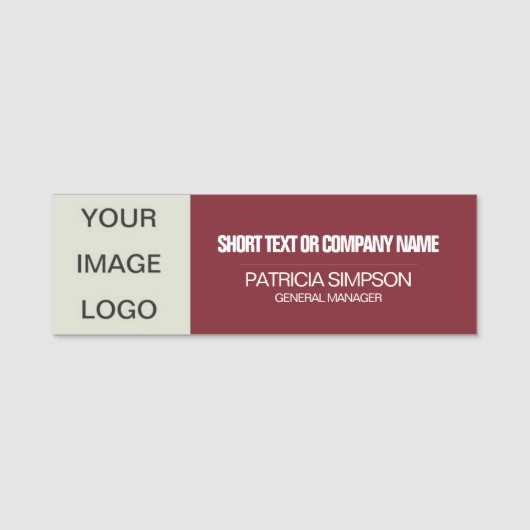 Ruby Red Company Logo, Name des Mitarbeiters Namensschild (Vorderseite)