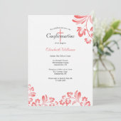 Ruby Red Confirmation Einladung (Stehend Vorderseite)