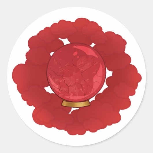 Ruby Red Cracked Crystal Ball Runder Aufkleber (Vorderseite)