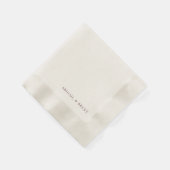 Ruby Red Cream Personalisierte Geprägte Hochzeit Serviette (Ecke)