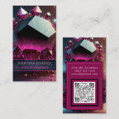 Ruby Red Crystal Gemstone Elegante Luxus Moderne Visitenkarte (Vorne/Hinten)