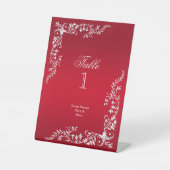 Ruby Red Decoration Birthday Tischnummer Sockelschild (Vorderseite)