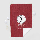 Ruby Red Denim Fabric Print, Herren Golf Handtuch (Insitu)