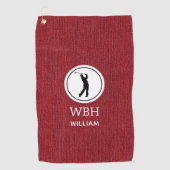 Ruby Red Denim Fabric Print, Herren Golf Handtuch (Vorderseite)
