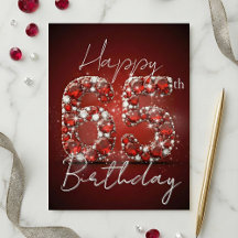 Ruby Red & Diamond Glitter 65th Birthday