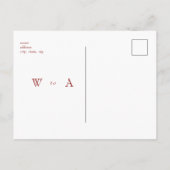 Ruby Red Einfache Text Nur Hochzeit Termin vormerk Postkarte (Rückseite)