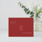 Ruby Red Einfache Text Nur Hochzeit Termin vormerk Postkarte (Stehend Vorderseite)