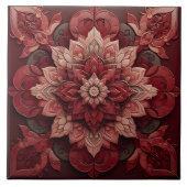 Ruby Red Elegance 3D Effect Designer Tile Fliese (Vorderseite)