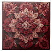 Ruby Red Elegance 3D Effect Designer Tile Fliese (Vorderseite)