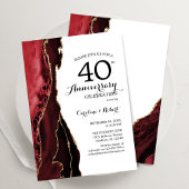 Ruby Red Elegant 40. Jubiläum Einladung