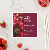 Ruby Red Elegant Modernes Blumenmuseum 40 Jahre al Serviette (Beispiel)