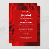 Ruby Red Elegant Rippled Silky Satin Classy Einladung (Vorne/Hinten)