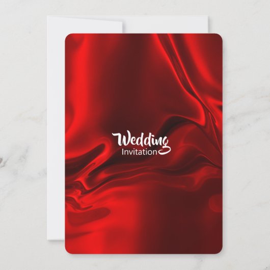 Ruby Red Elegant Rippled Silky Satin Classy Einladung (Rückseite)