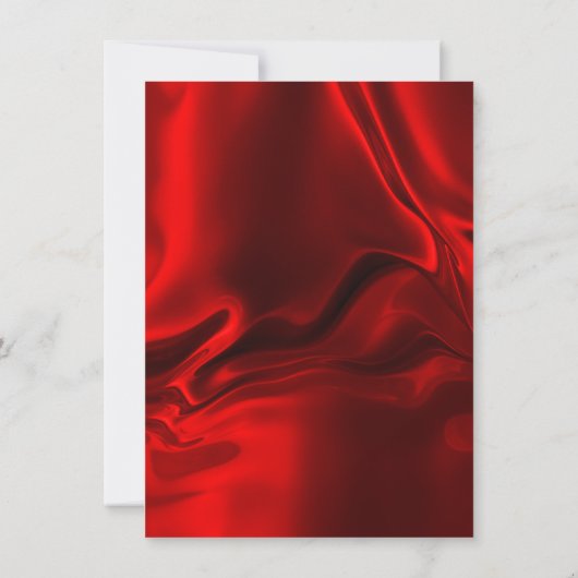 Ruby Red Elegant Rippled Silky Satin Glam Abend Einladung (Rückseite)