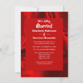 Ruby Red Elegant Rippled Silky Satin Glam Abend Einladung (Vorderseite)