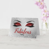 Ruby Red Fabulous Glitzer Eyes Standard Geburtstag