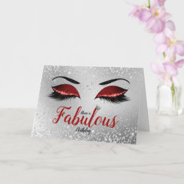 Ruby Red Fabulous Glitzer Eyes Standard Geburtstag Karte