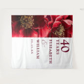 Ruby Red Floral 40 Jahre Foto Hintergrund Wandteppich (Vorderseite (Horizontal))