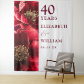 Ruby Red Floral 40 Jahre Foto Hintergrund Wandteppich (Beispiel)