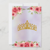 Ruby Red Floral Watercolor Quinceanera Einladung (Rückseite)