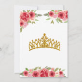 Ruby Red Floral Watercolor Quinceanera Einladung (Rückseite)