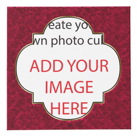 Ruby Red Foil Look Frame HINZUFÜGEN IHRE BILDER Würfel (Vorderseite)